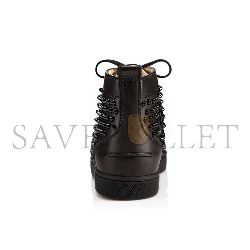 CHRISTIAN LOUBOUTIN LOUIS SPIKES SNEAKERS CALF LEATHER AND SPIKES BLACK 